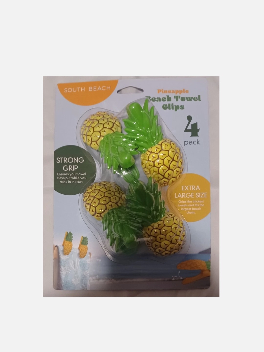 Source Unknown Pineapple Beach Towel Clips - Yellow & Green